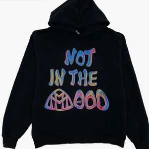 Mood Swings Black Hoodie with Colorful 'Not in the Mood' Design 🆕